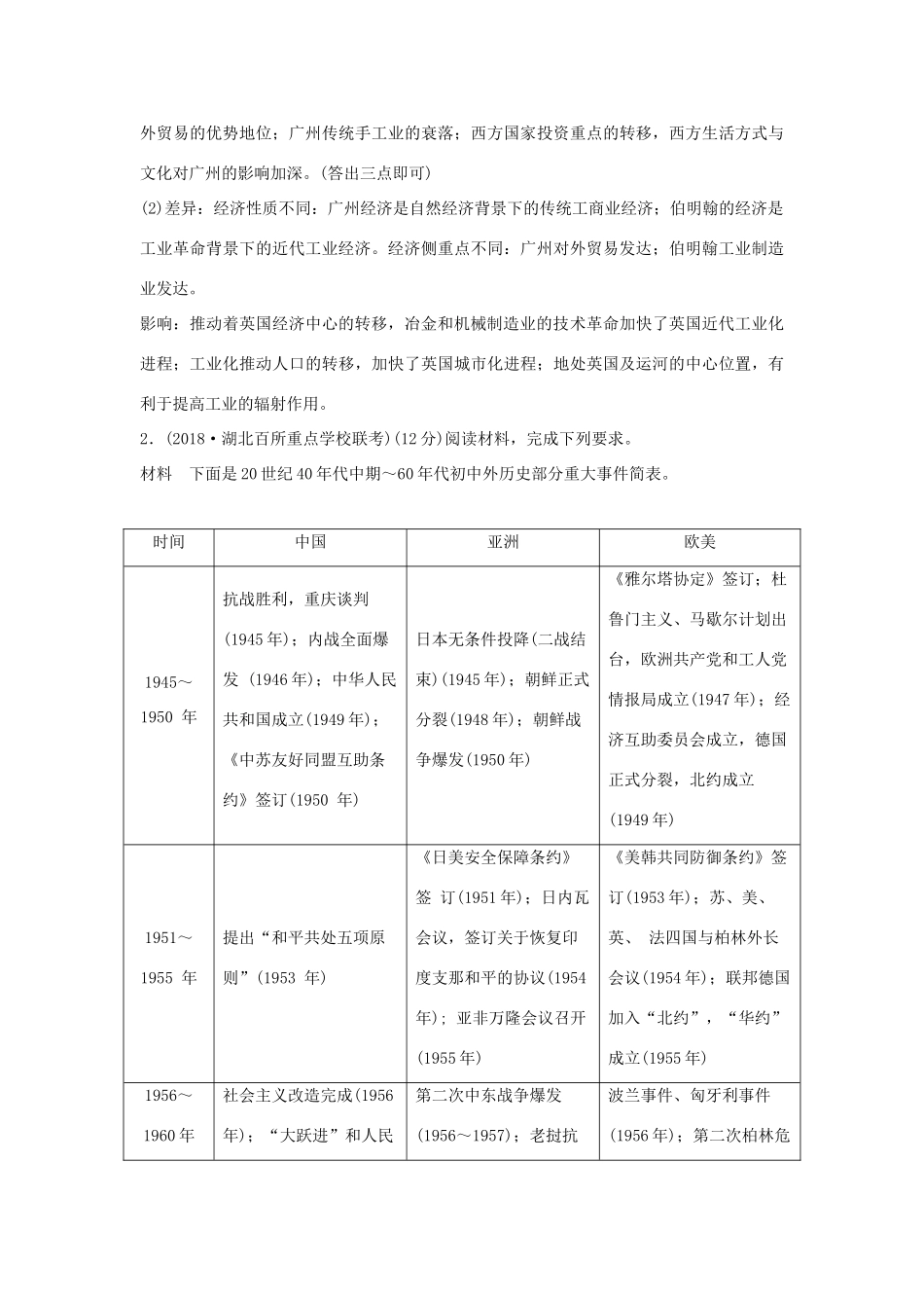 高考历史二轮复习 第二部分 高考研究篇 大题练（六）-人教版高三全册历史试题_第2页
