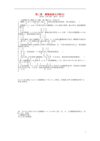 高中数学 第二章单元检测（A）（含解析）北师大版选修1-1-北师大版高二选修1-1数学试题