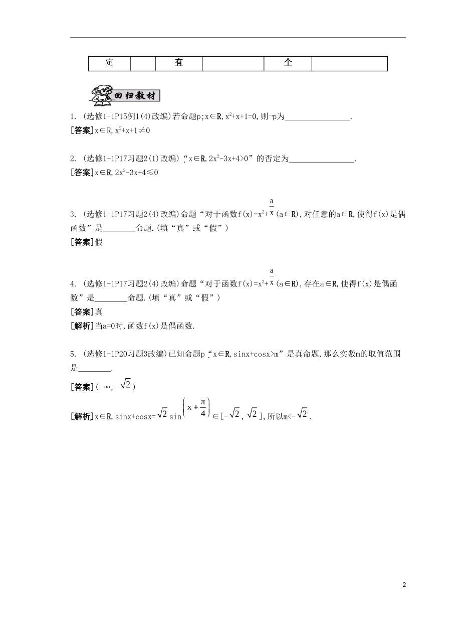 （江苏专用）高考数学大一轮复习 第一章 第3课 简单的逻辑联结词、全称量词与存在量词自主学习-人教版高三全册数学试题_第2页