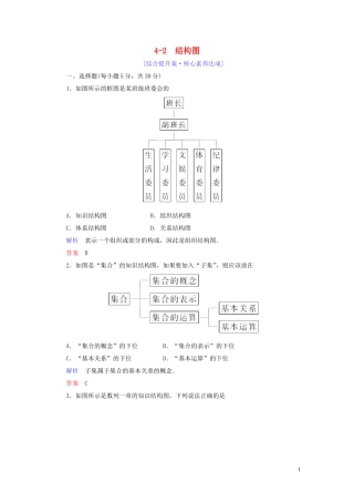 高中数学 第4章 框图 4.2 结构图练习 新人教A版选修1-2-新人教A版高二选修1-2数学试题