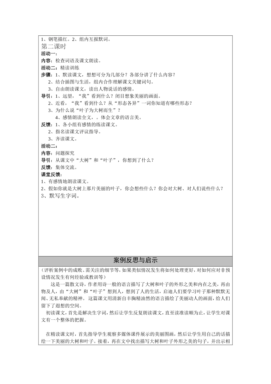 做一片最美的叶子案例及反思(陆敏)_第2页