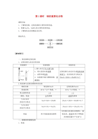 高中化学 3.2.1 第1课时 钠的重要化合物讲义练习 新人教版必修1-新人教版高一必修1化学试题