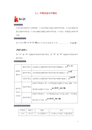 高中数学 第三章 不等式 专题3.1 不等关系与不等式试题 新人教A版必修5-新人教A版高二必修5数学试题