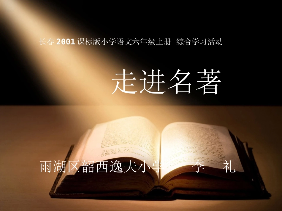综合学习活动走进名著_第1页