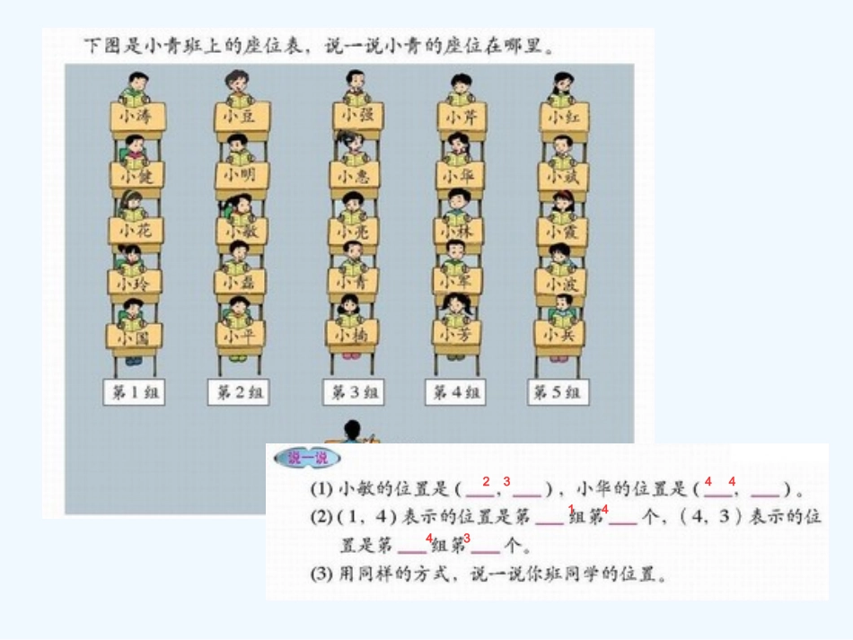 小学数学北师大2011课标版四年级《方向与位置》教学课件_第2页