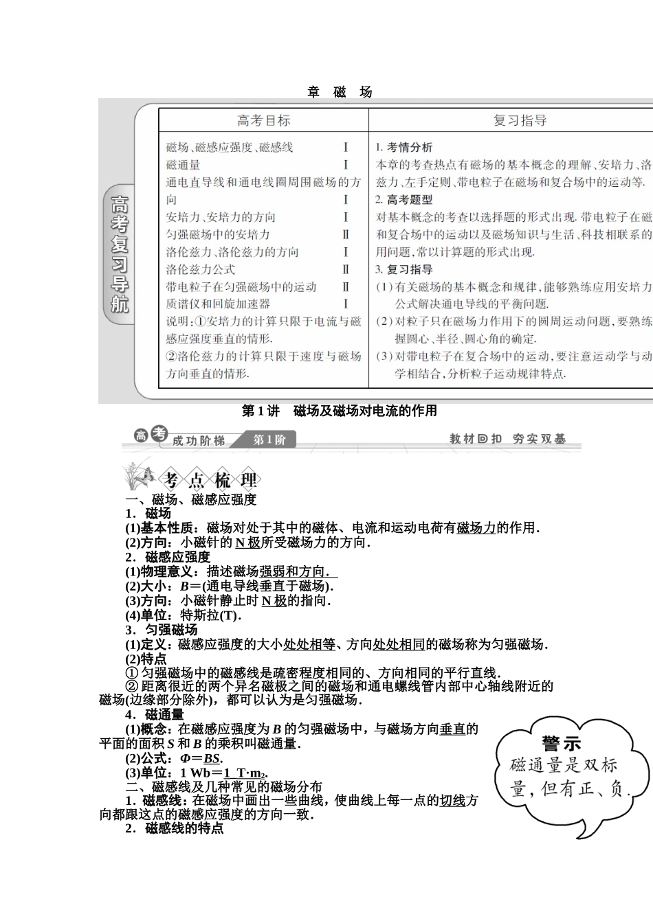 第1讲-磁场及磁场对电流的作用_第1页