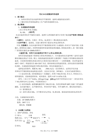 考点30 合成氨条件的选择