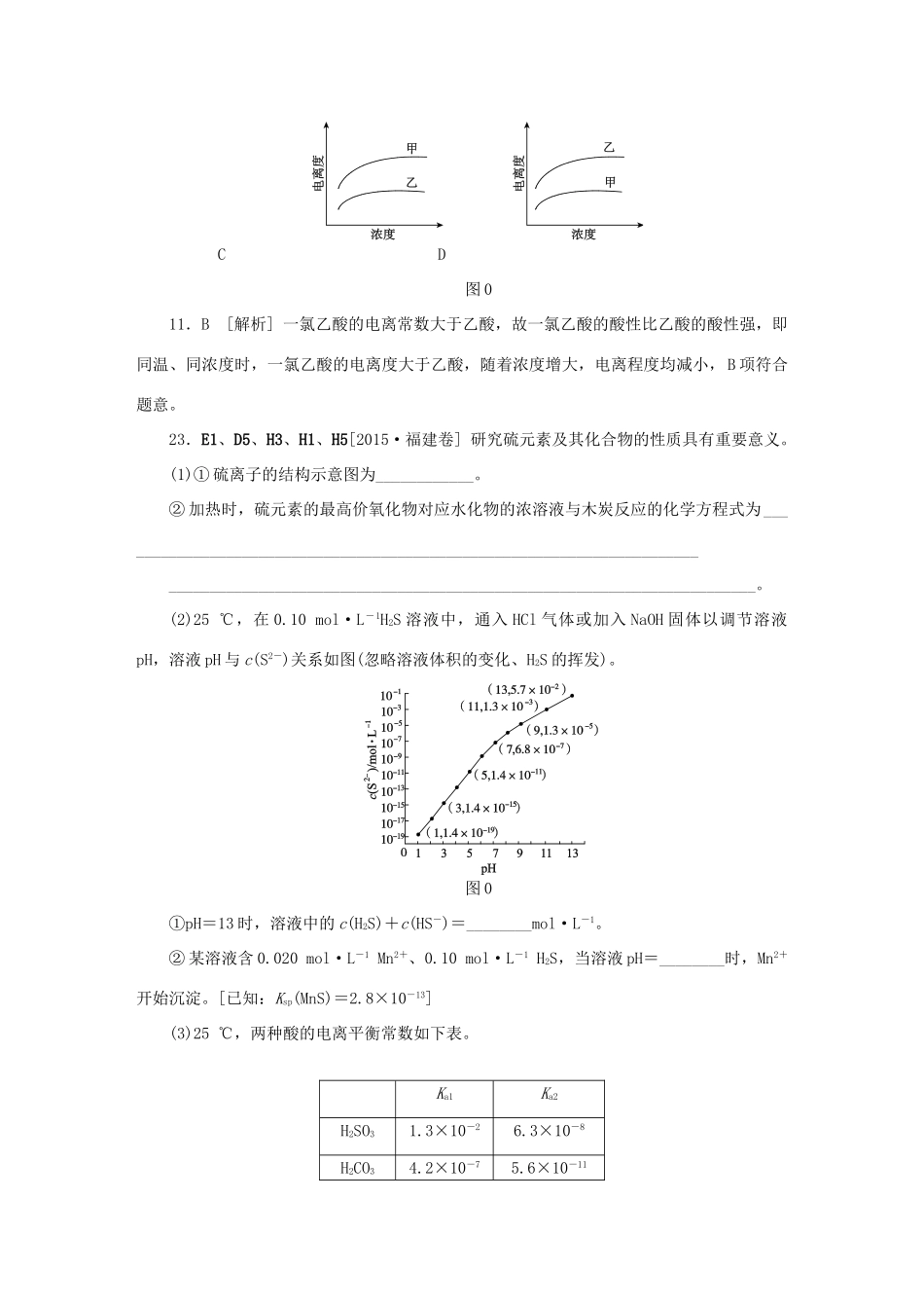 备战高考化学试题分类汇编 H单元 水溶液中的离子平衡-人教版高三全册化学试题_第3页