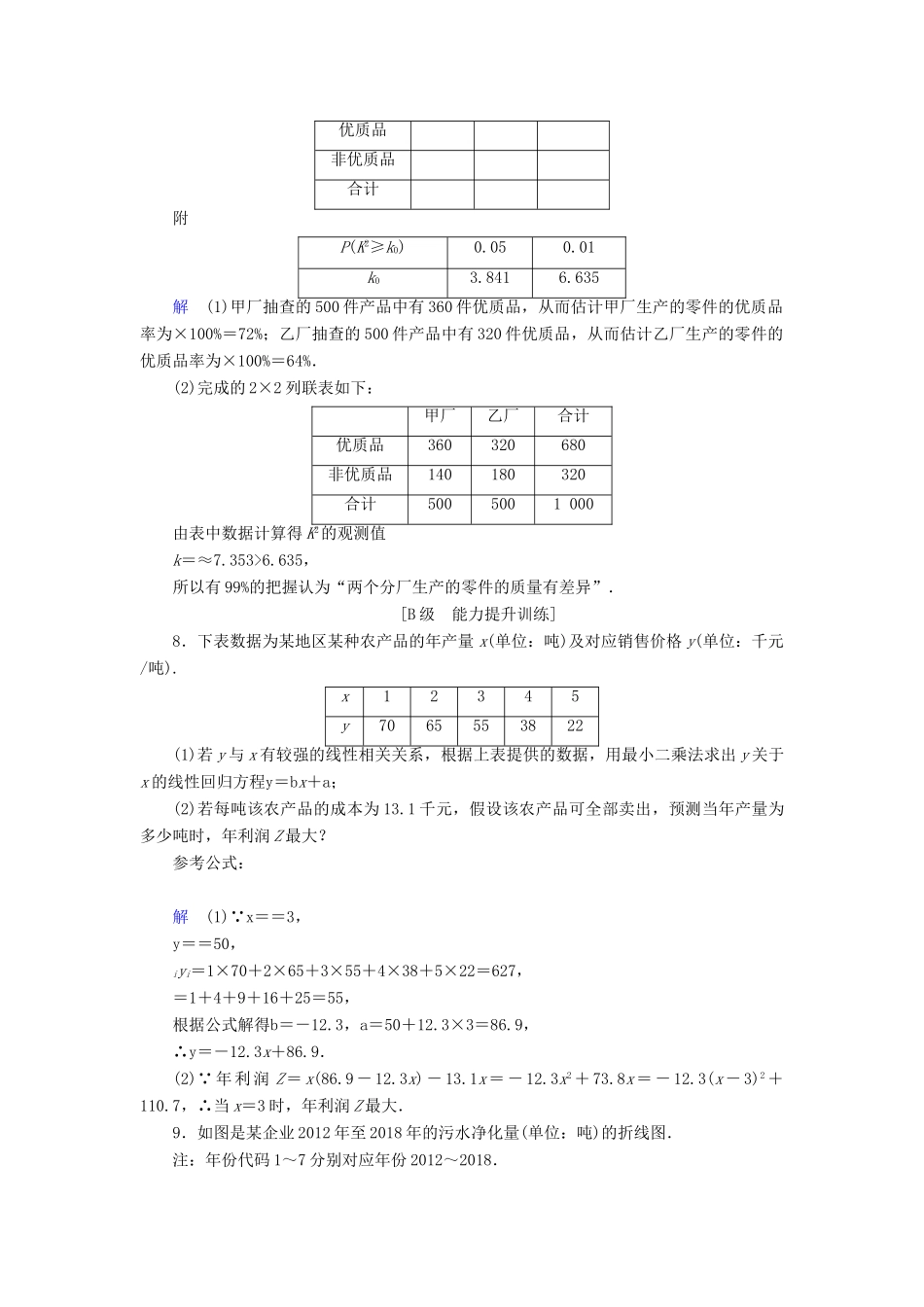 高考数学大一轮复习 第十章 复数、算法初步、统计与统计案例 课下层级训练58 变量间的相关关系与统计案例（含解析）文 新人教A版-新人教A版高三全册数学试题_第3页