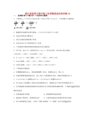 浙江省杭师大附中高三化学随堂适应性训练10