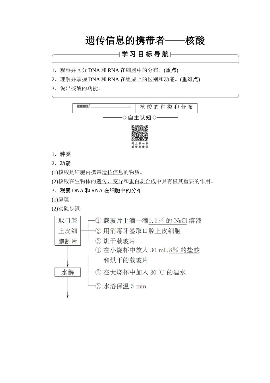 核酸的结构和功能_第1页