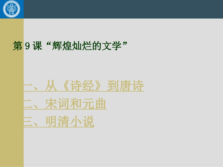 人教版必修Ⅲ第9课“辉煌灿烂的文学”_第2页