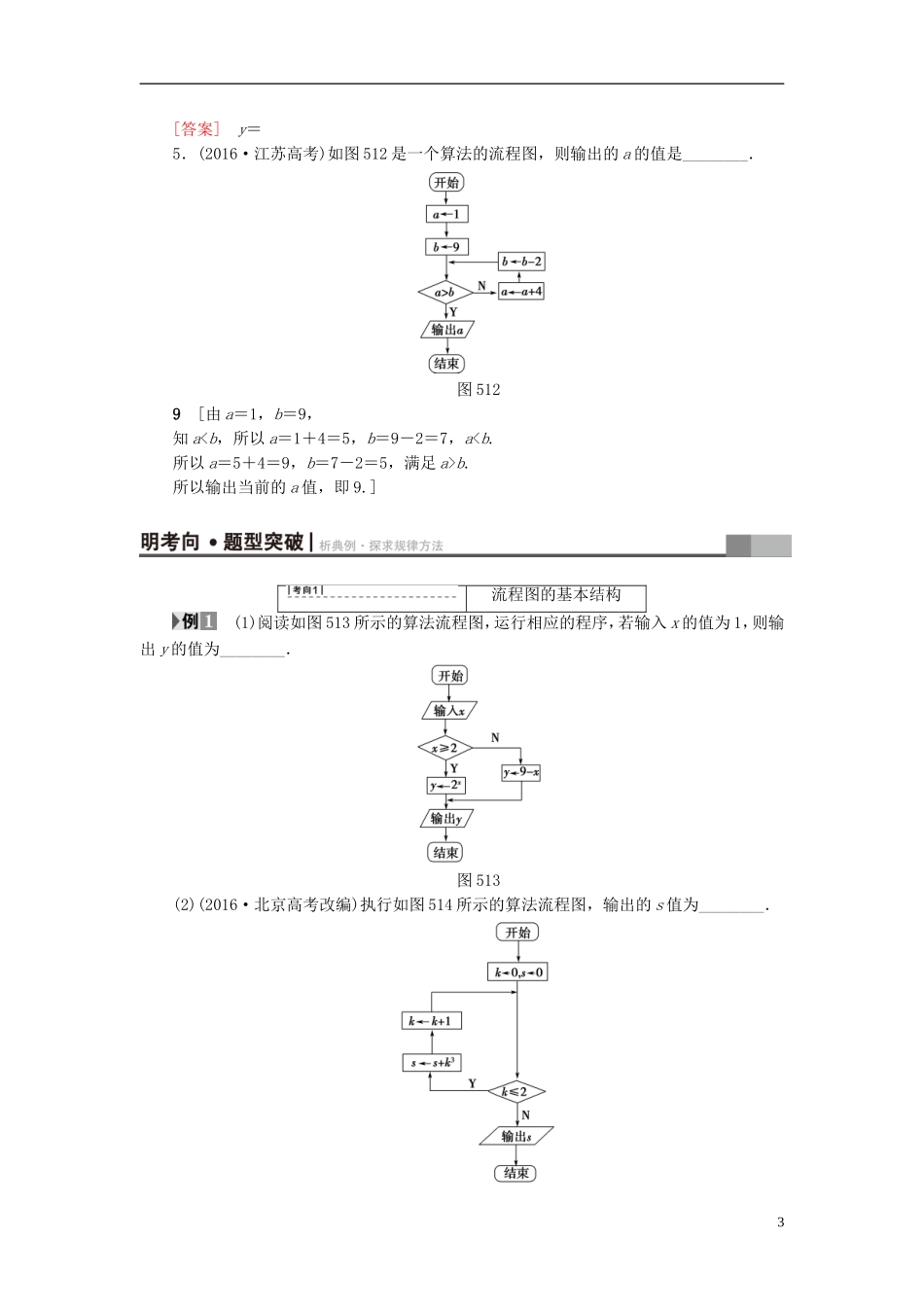（江苏专用）高考数学一轮复习 第十章 算法、统计与概率 第51课 算法与流程图教师用书-人教版高三全册数学试题_第3页