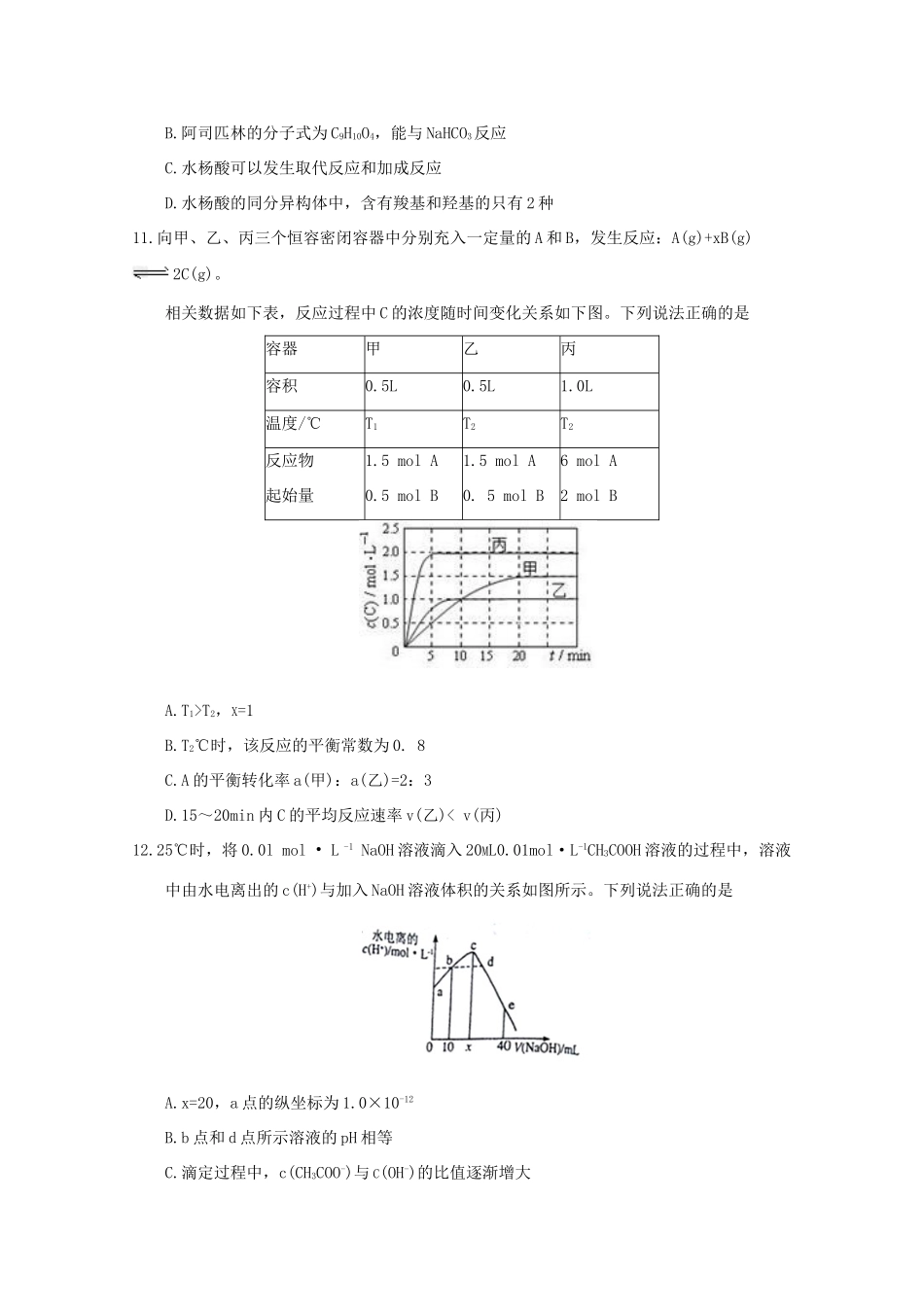 山东省济南市高三化学二模考试（针对性训练）试题-人教版高三全册化学试题_第2页