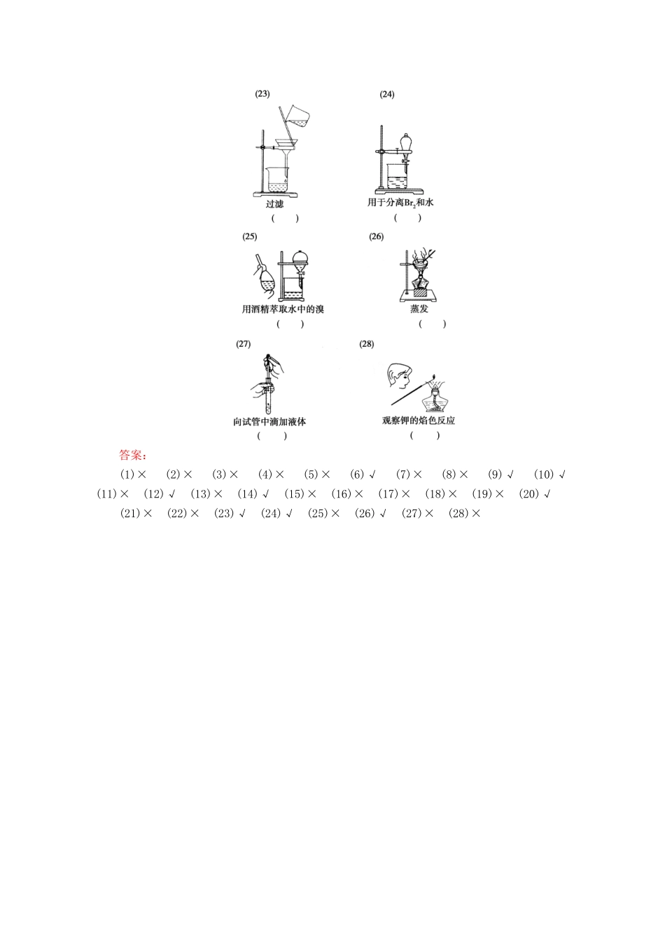 山东省潍坊市高考化学一轮复习 第10章 化学实验基础专项突破课时训练（含解析）-人教版高三全册化学试题_第3页