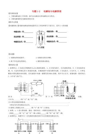 广东省雷州市高三化学一轮复习 电化学 专题1.2 电解池及电解原理-人教版高三全册化学试题