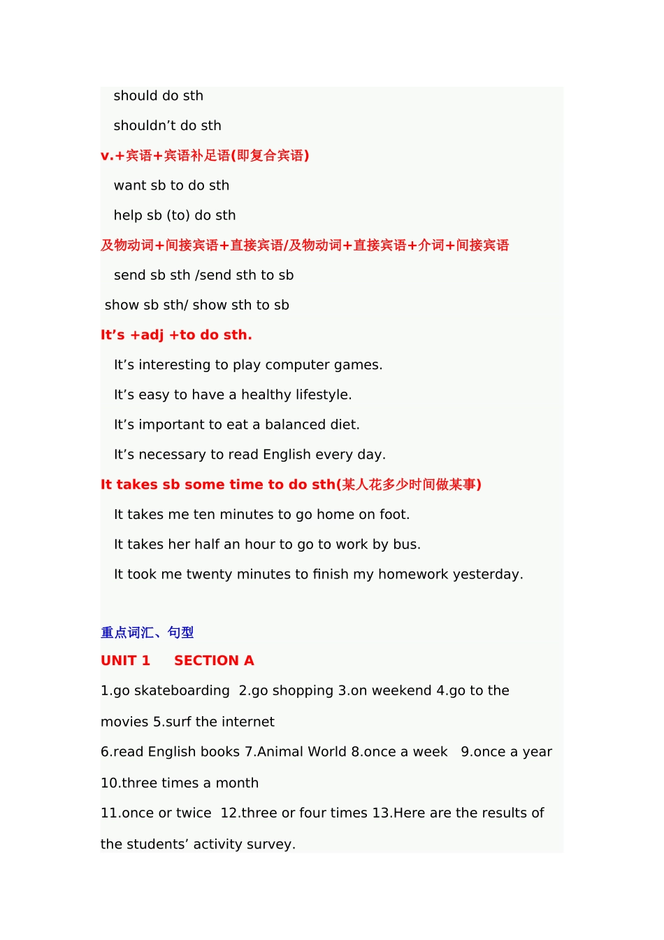 新目标英语八年级上1-6单元知识总结_第2页