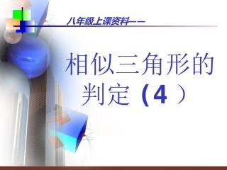 (初二)三角形相似的判断4