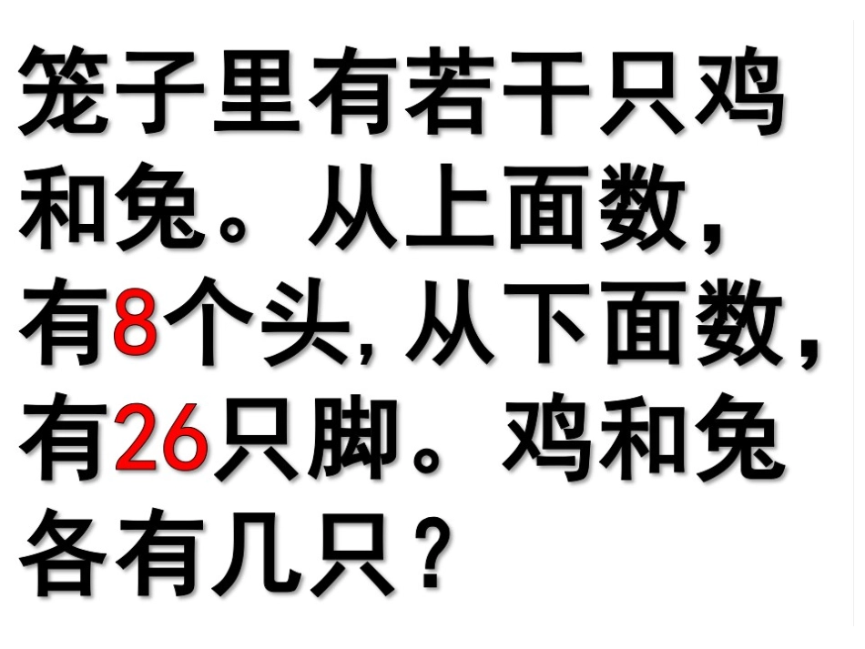小学数学2011版本小学四年级鸡兔同笼公开课_第3页