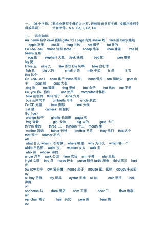 六年级英语总复习单词