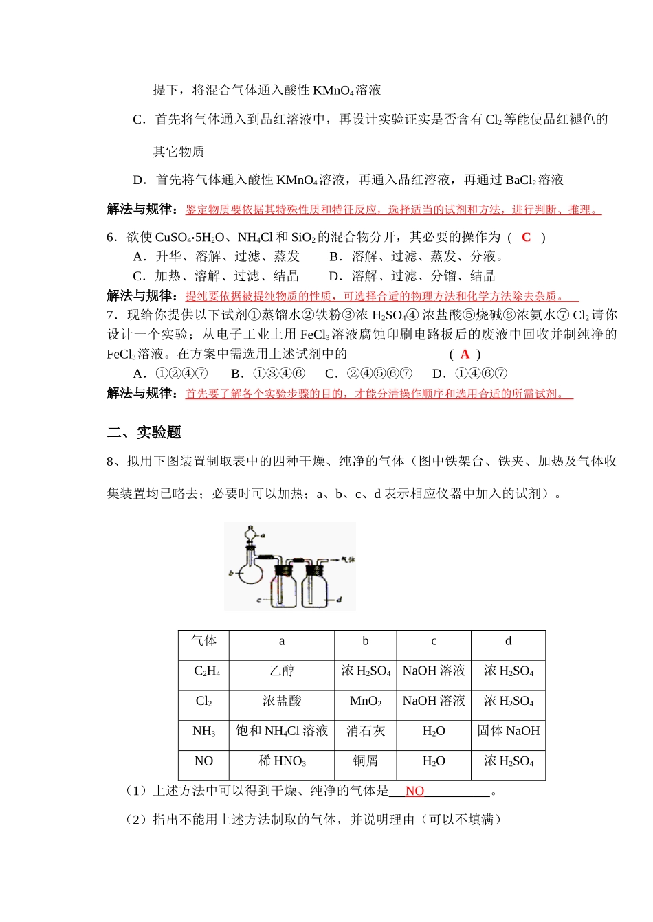 专题与热点19化学实验(教师用)_第2页