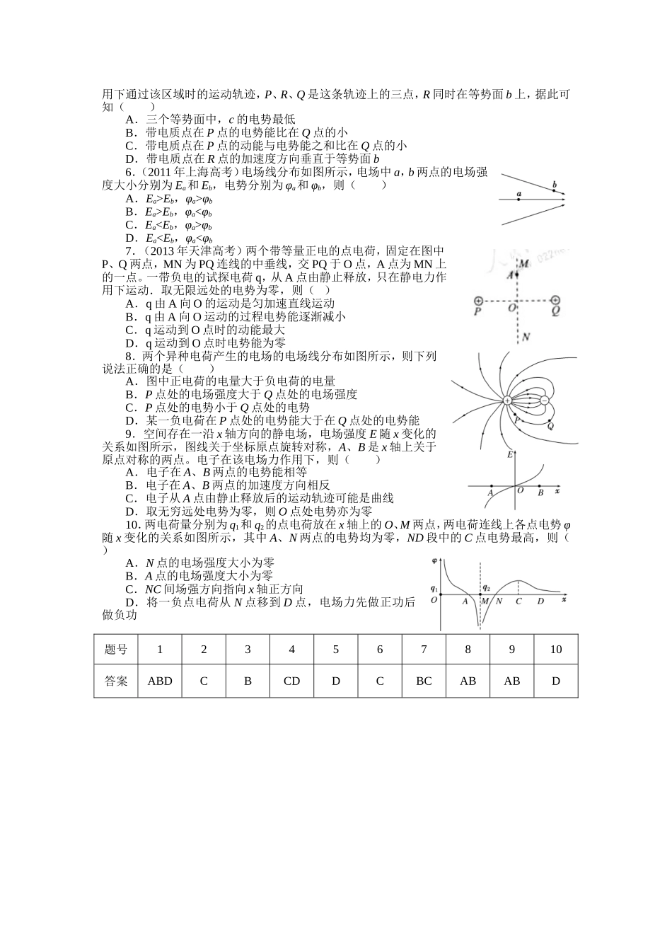 电场类问题研究(一)练习_第3页