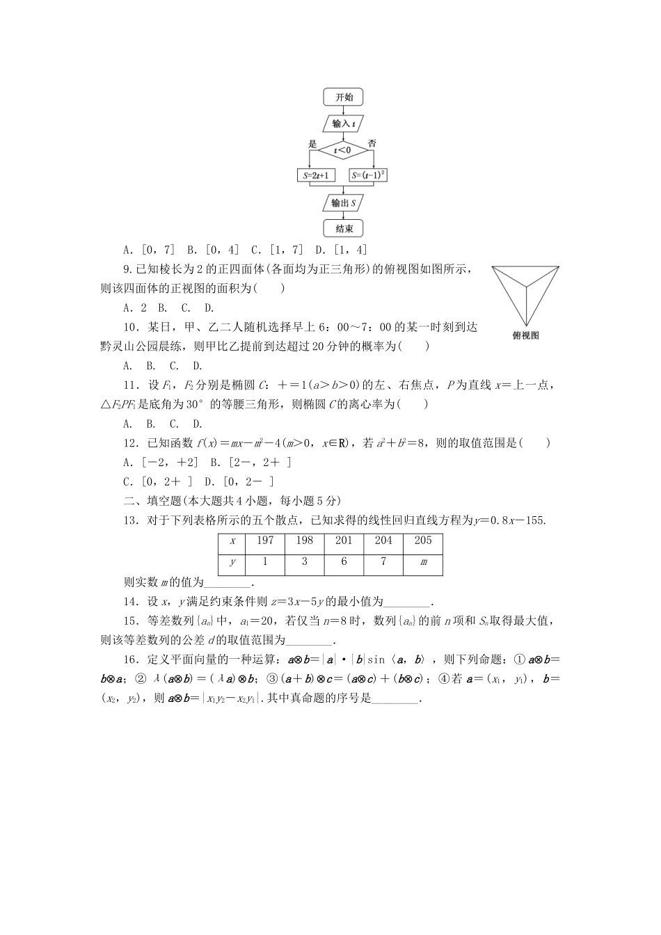 （新课标）高考数学二轮复习“12＋4”限时提速练(五) 文-人教版高三全册数学试题_第2页