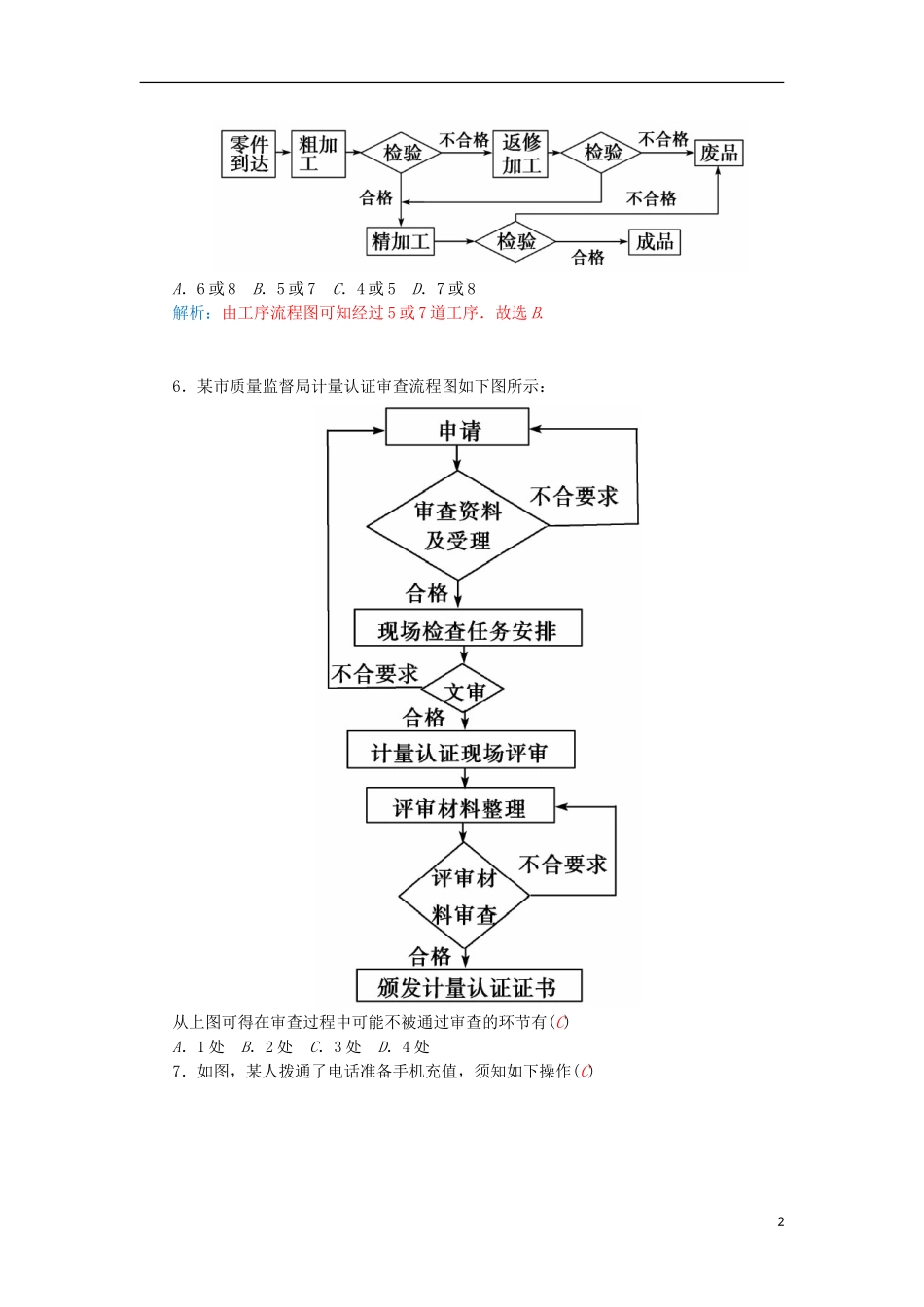 高中数学 第四章 框图章末检测 新人教A版选修1-2-新人教A版高二选修1-2数学试题_第2页