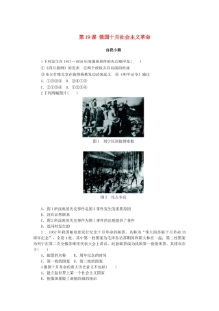 高中历史 第五单元 马克思主义的产生、发展与中国新民主主义革命 第19课 俄国十月社会主义革命作业 岳麓版必修1-岳麓版高一必修1历史试题