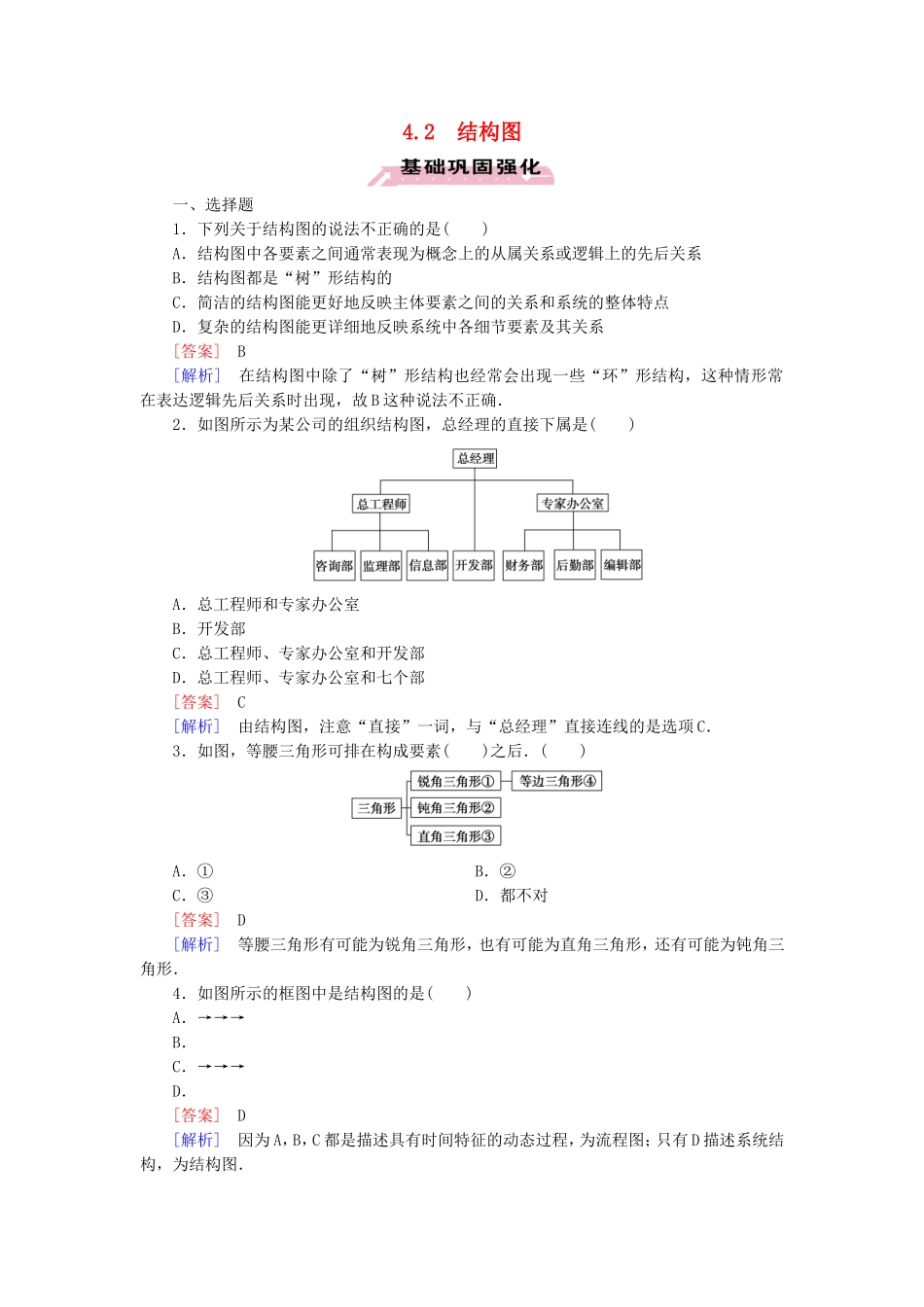 高中数学 4.2结构图练习 新人教A版选修1-2-新人教A版高二选修1-2数学试题_第1页