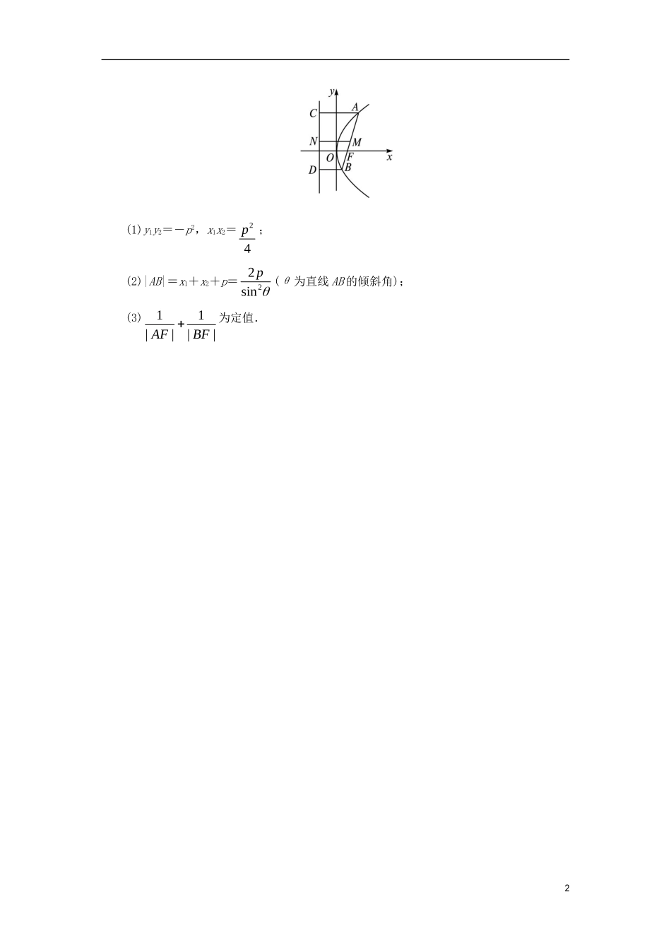 高中数学 第二章 圆锥曲线与方程 2.3.1 抛物线及其标准方程课后训练 新人教B版选修1-1-新人教B版高二选修1-1数学试题_第2页
