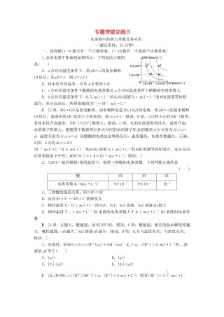 新高考化学一轮复习 专题突破训练5 水溶液中的四大常数及其应用 鲁科版-鲁科版高三全册化学试题