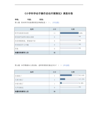 小学科学动手操作活动开展情况
