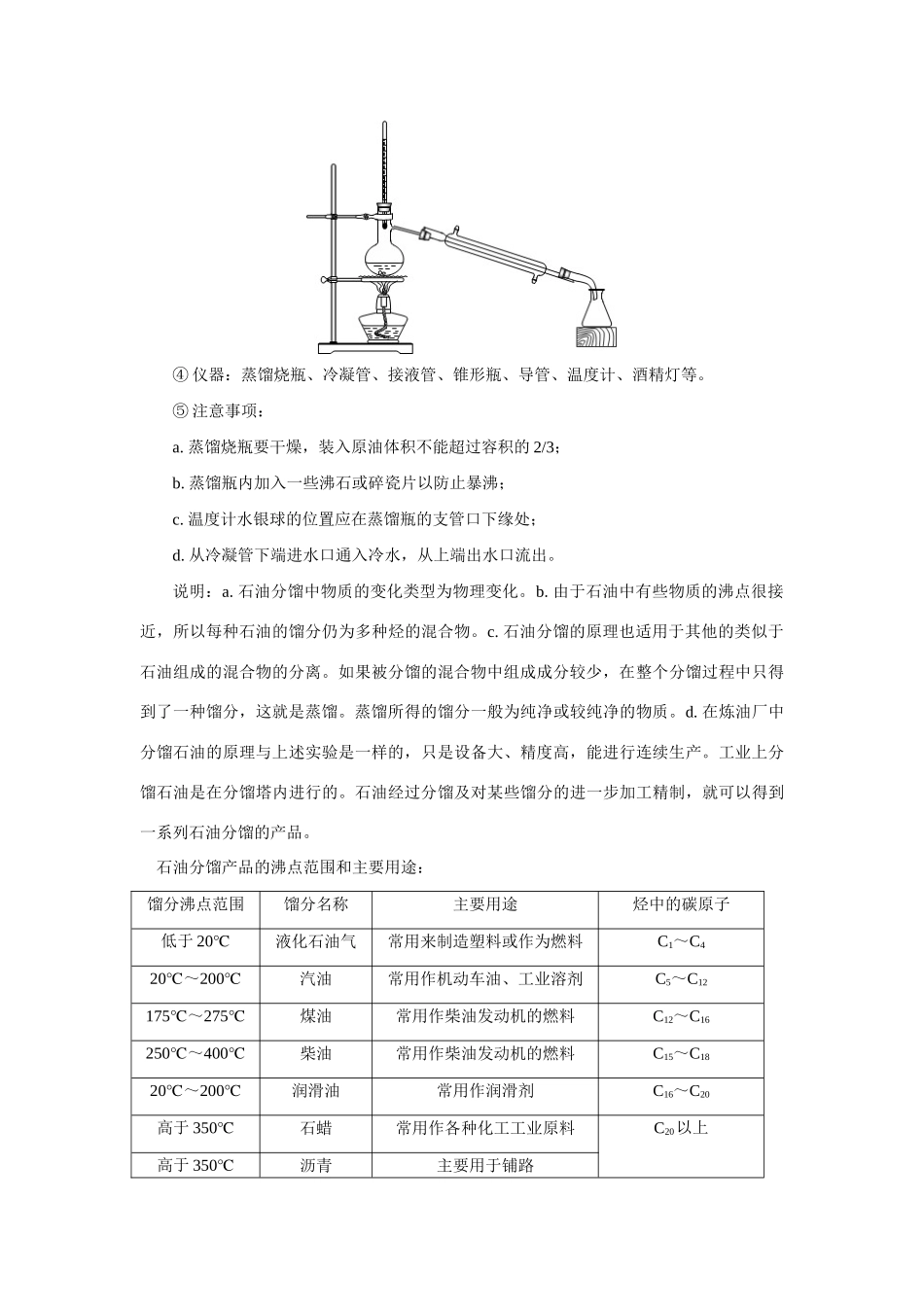 高一化学专题三  第二单元 石油的炼制、煤的综合利用（乙烯、苯）苏教版知识精讲_第2页