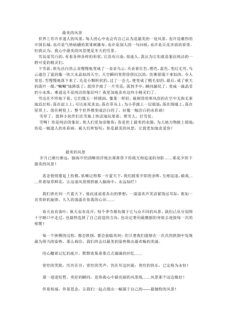 最美的风景作文