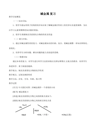 高中化学碱金属 复习上科版高一