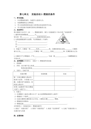 第七单元-----实验活动3--燃烧的条件