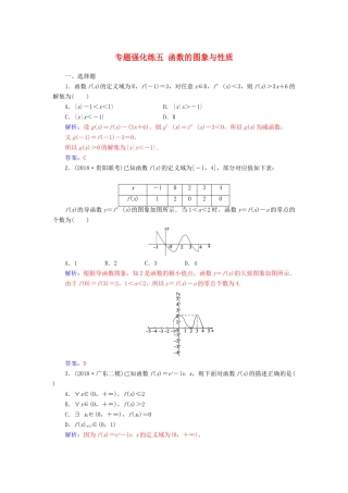 （广东专版）高考数学二轮复习 第二部分 专题一 函数与导数 专题强化练五 导数的综合应用 文-人教版高三全册数学试题