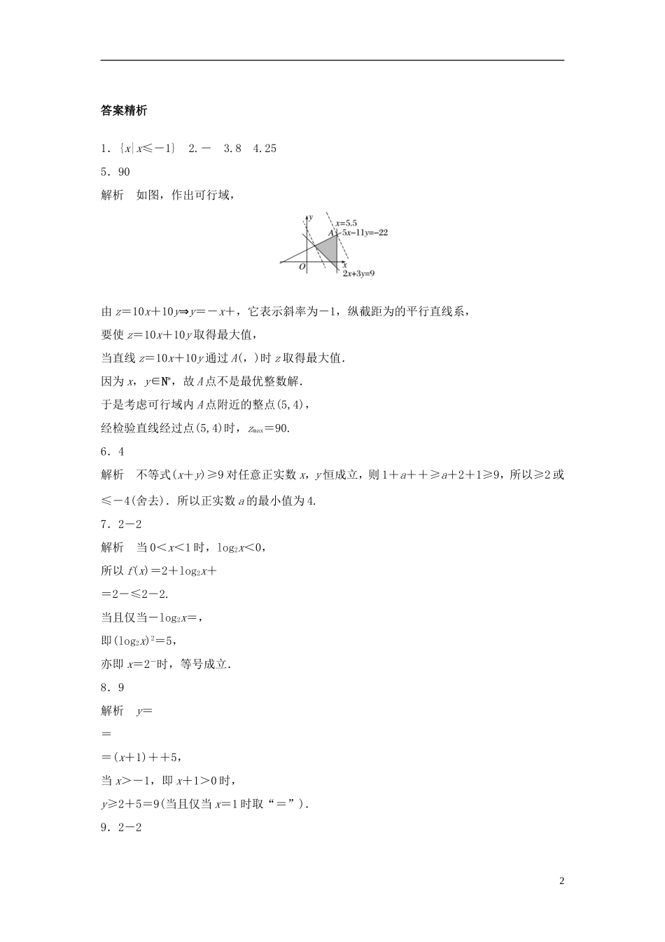 （江苏专用）高考数学专题复习 专题7 不等式 第46练 不等式中的易错题型练习 文-人教版高三全册数学试题_第2页