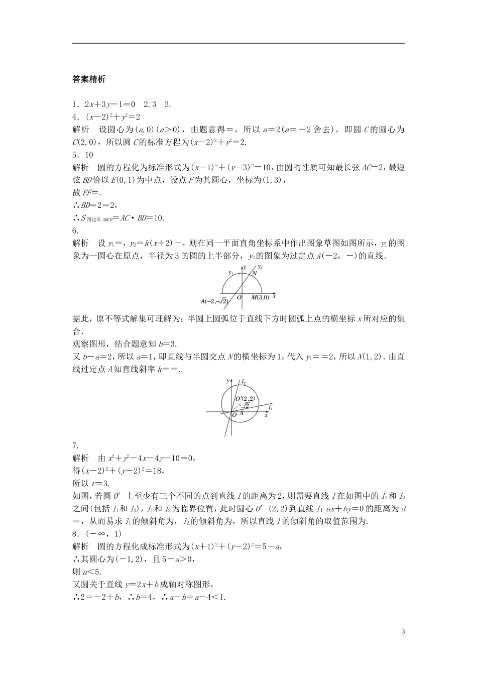 （江苏专用）高考数学专题复习 专题9 平面解析几何 第58练 直线与圆综合练练习 文-人教版高三全册数学试题_第3页