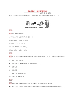 高中化学 第一章 第1课时 氧化还原反应练习（含解析）新人教版必修1-新人教版高一必修1化学试题