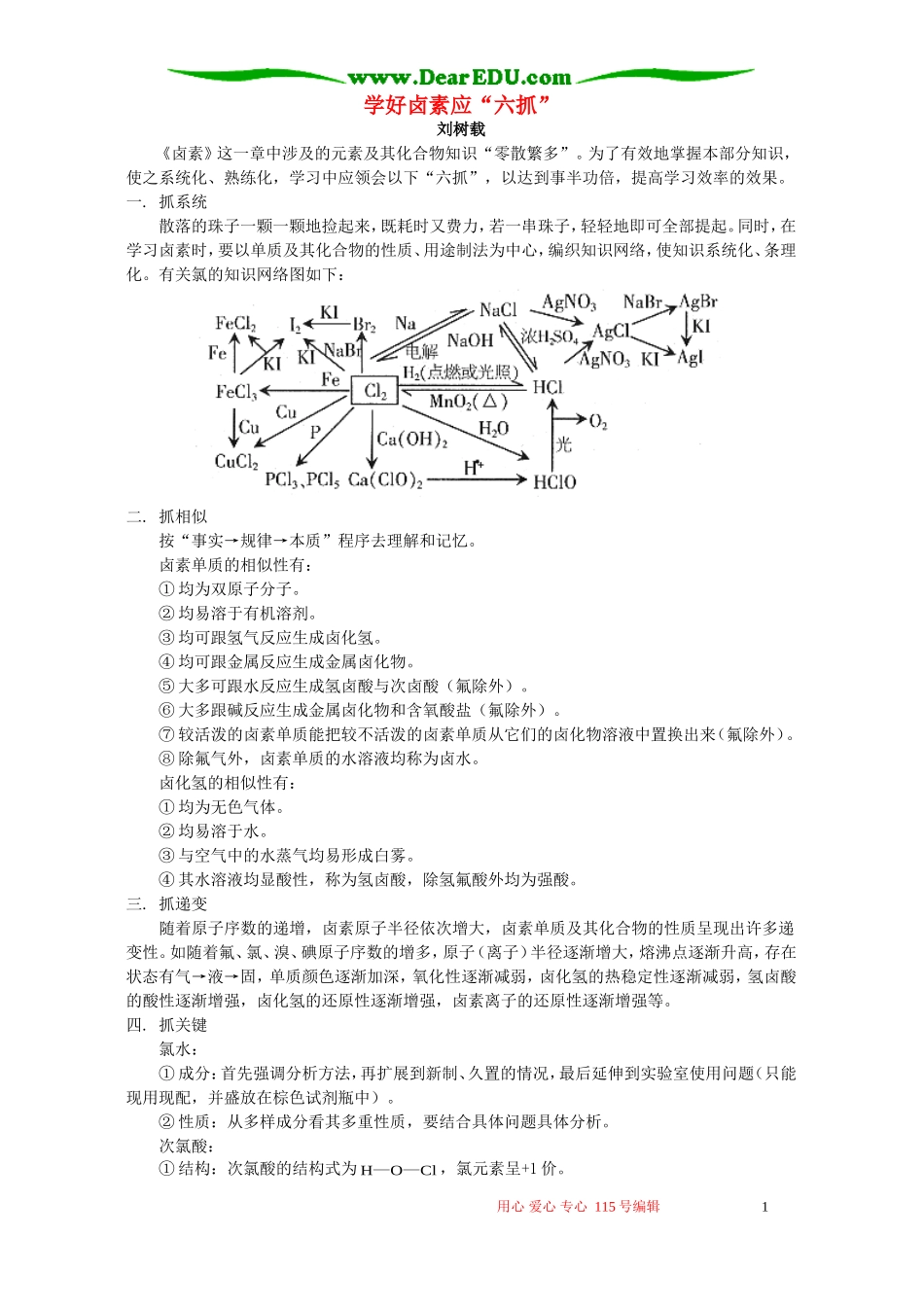 学好卤素应“六抓”学法指导 不分版本_第1页