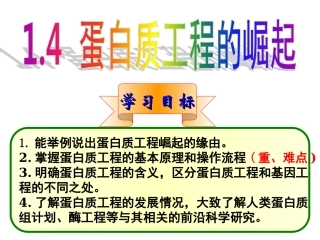 人教版生物选修三1.4《蛋白质工程的崛起》课件-(共35张PPT)