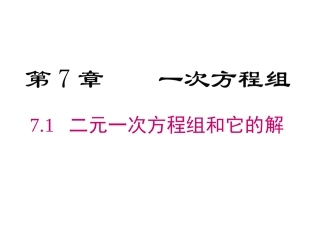 7.1二元一次方程组和它的解-(3)