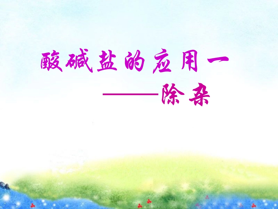 《酸碱盐的应用一——除杂》_第2页