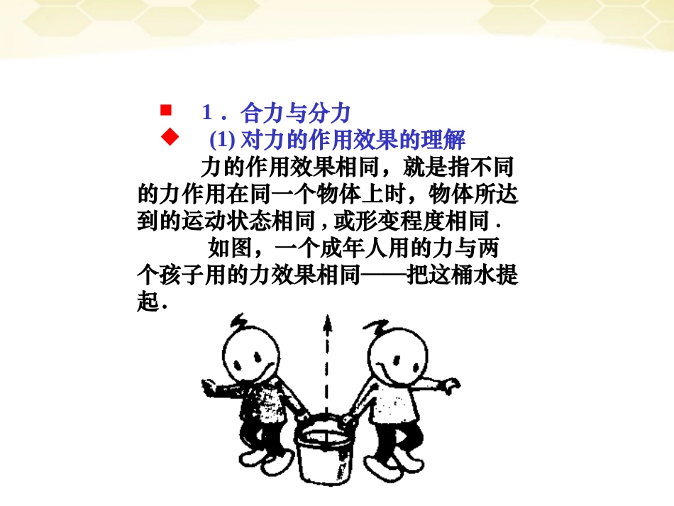 广西宾阳中学2011-2012学年高一物理-1.5-力的合成(3)课件_第3页