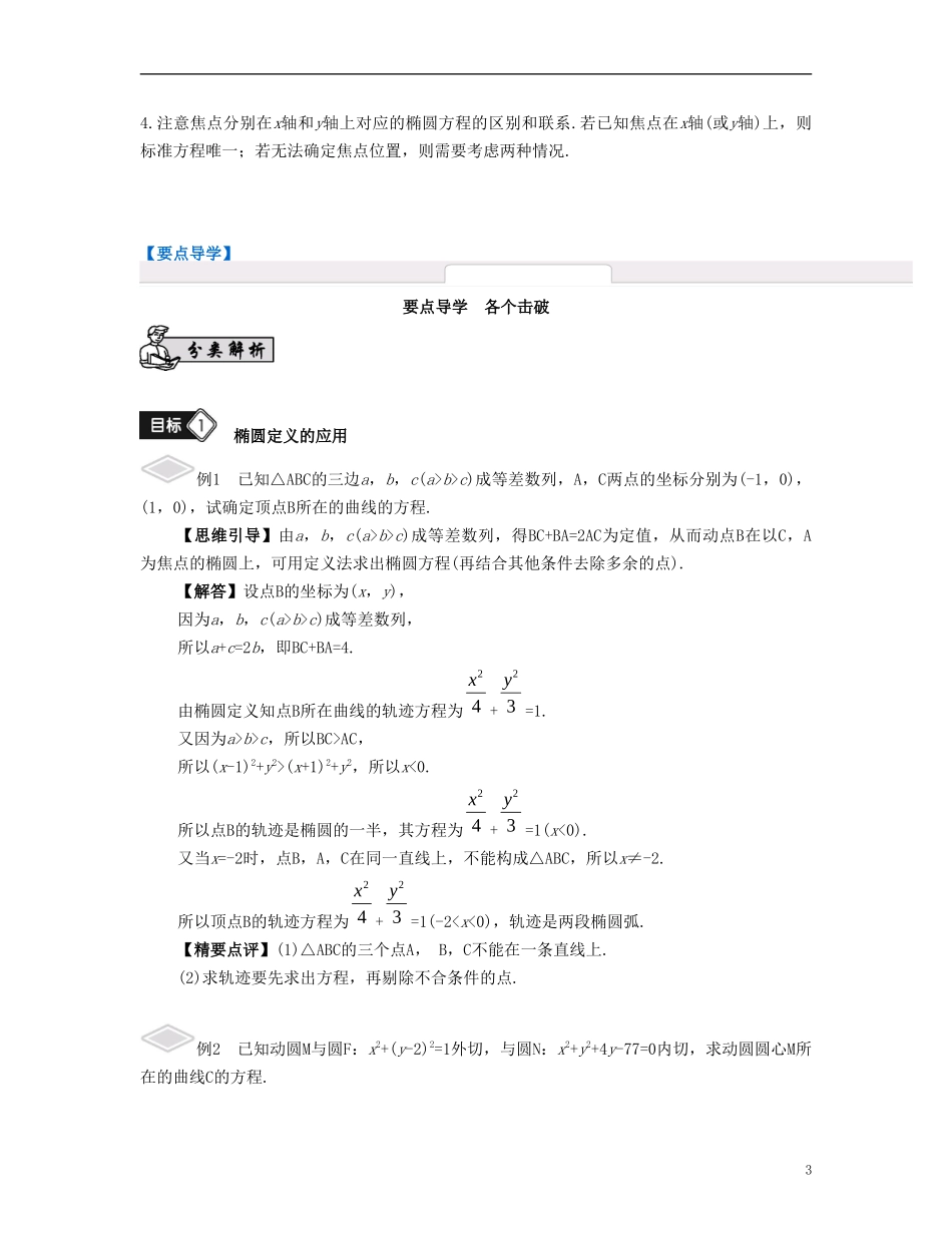 （江苏专用）高考数学大一轮复习 第十一章 圆锥曲线与方程 第60课 椭圆的方程 文-人教版高三全册数学试题_第3页