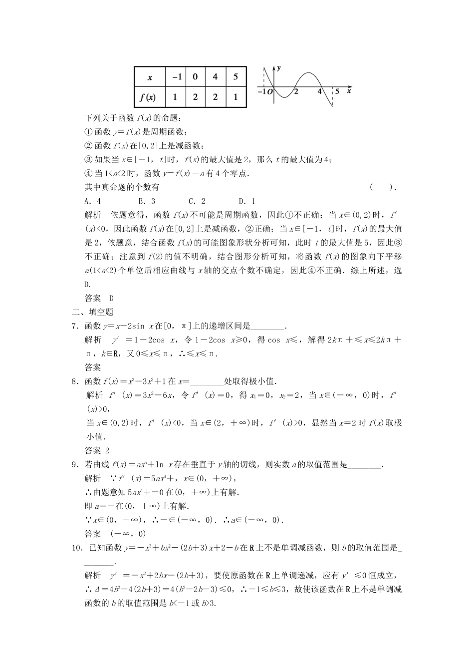 （广东专用）高考数学一轮复习 第三章 第2讲 导数的应用 文（含解析）-人教版高三全册数学试题_第2页