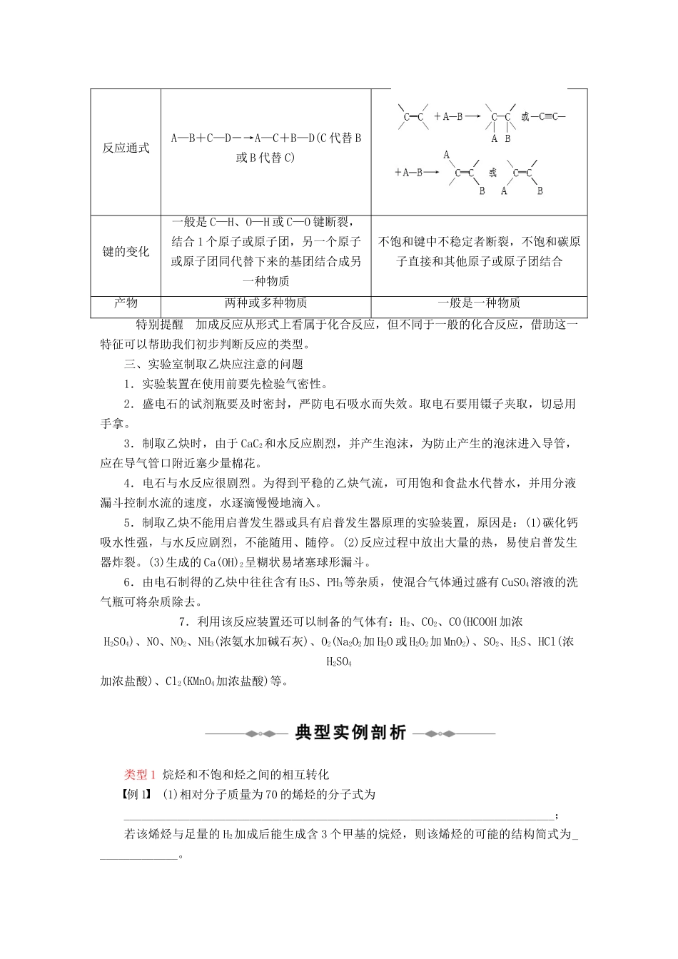 高二化学 第二章第一节知识点及典型例题解析 脂肪烃 苏教版选修5_第2页