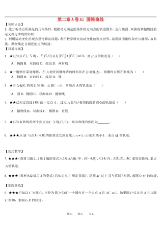 高二数学第二章A卷圆锥曲线单元测试新课标人教A版选修1